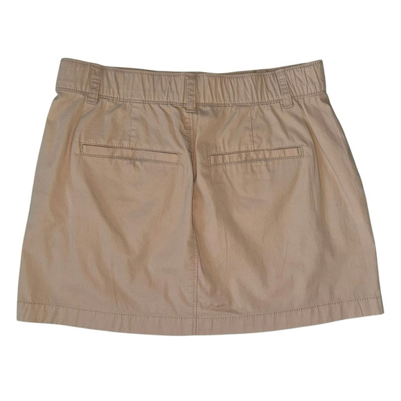 Abercrombie & Fitch Mini Skirt Pockets Sz Small Tan Khaki Minimal Chic Academia - Picture 3 of 10